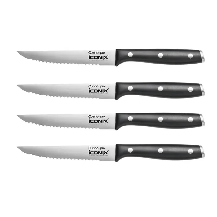 ICONIX 4.5 in. Stainless Steel Full Tang Steak Knife Set of 4