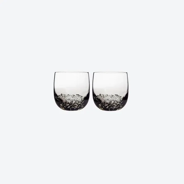 Jet 10.14 oz. Clear/Green Glass Tumblers Set of 2