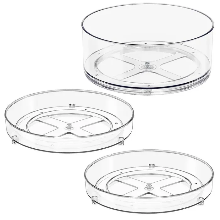 Lazy Susan Organizer, 2-Flat Lazy Susan 1-2-Tier