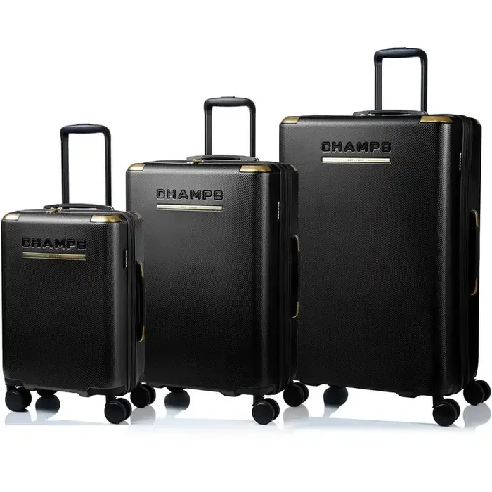 LUXE II 28 in.,24 in., 20 in. Black Hardside Luggage Set with Spinner Wheels (3-Piece)