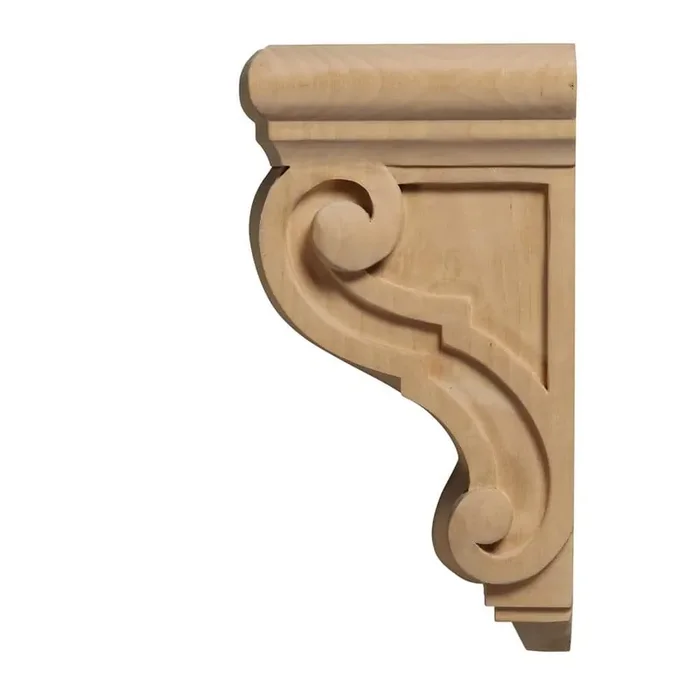 MAPLE 5-1/2 in. x 4-5/8 in. x 9-13/16 in. Unfinished Wood Corbel