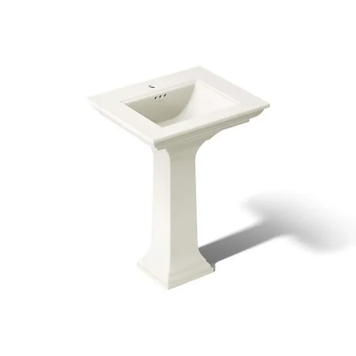 Memoirs Stately Ceramic Pedestal Bathroom Sink Combo in Biscuit with Overflow Drain