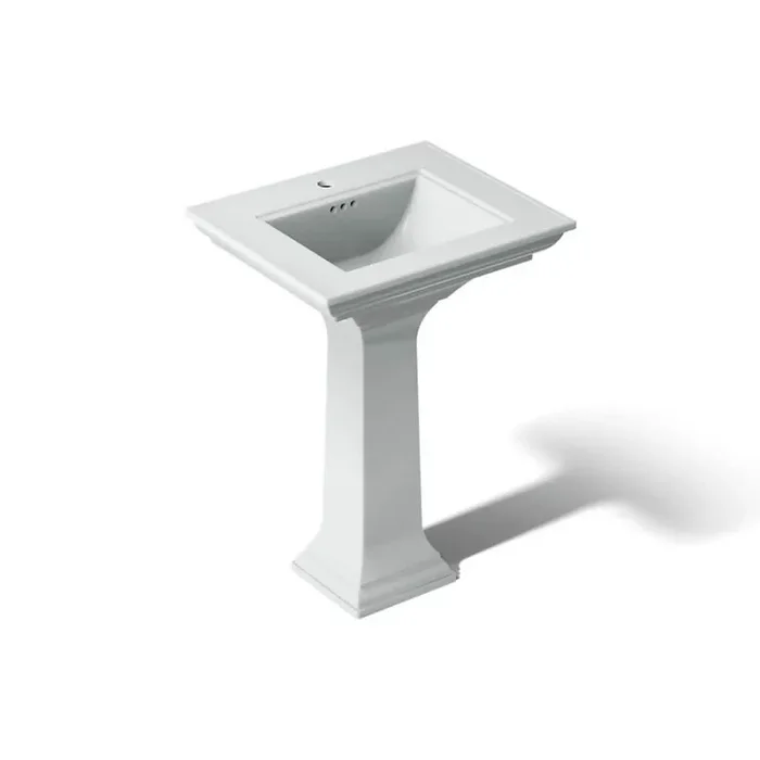 Memoirs Stately Ceramic Pedestal Bathroom Sink Combo in Ice Grey with Overflow Drain