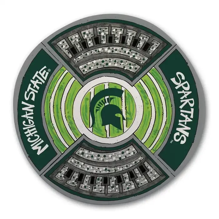 Michigan State Football Stadium Melamine Platter