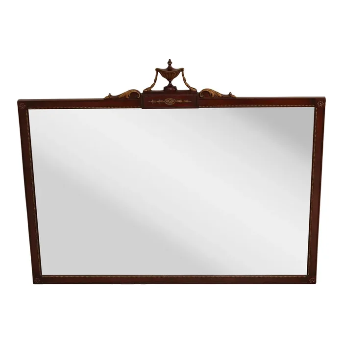 Mid 20th Century Adam Style Carved Mahogany Mantel Mirror