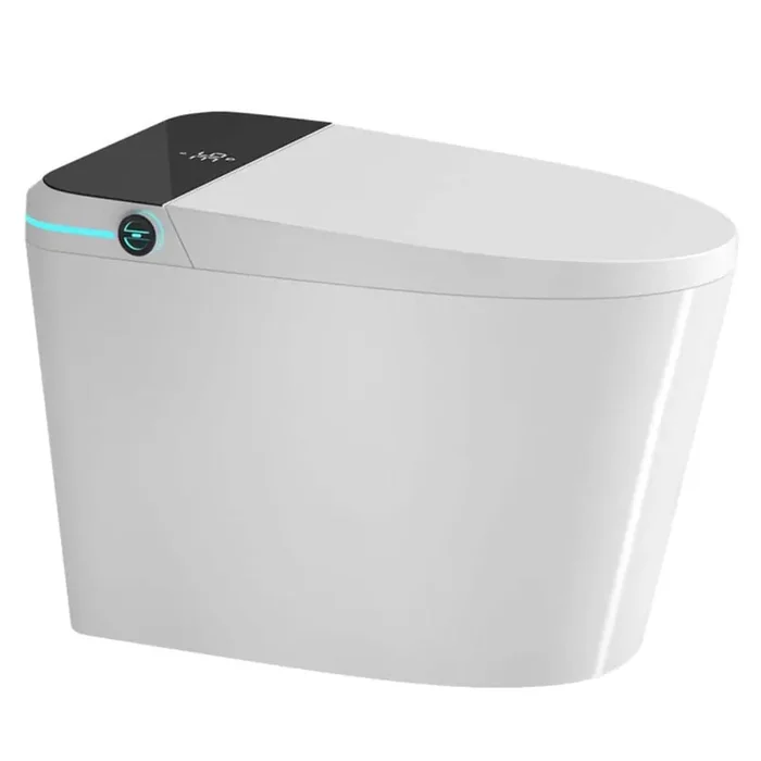 Modern Smart Toilet with Bidet Seat Built-In, 1.28 GPF in White, Deodorizing, Oval Seat Ring Auto Open/Close Seat