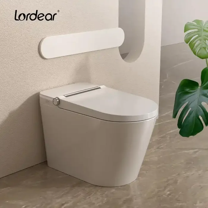 Modern Tankless 1.27 GPF Elongated Smart Bidet Toilet in White with Foot Sensor Operation/Warm Water