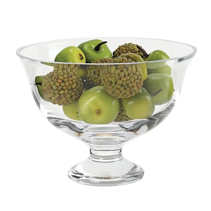 Monica 7.5 in. D x 5.5 in. H Clear Mouth Blown European Lead Free Crystal Footed Revere Bowl