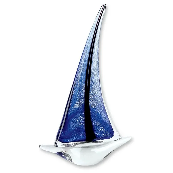 Murano Style Art Glass 14 in. Abstract Sailboat