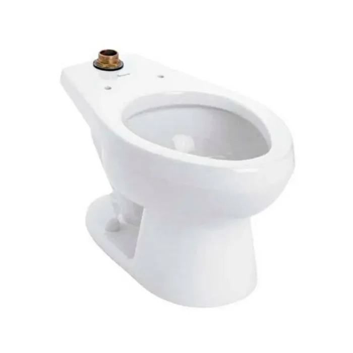 NAO Flushometer Elongated Toilet Bowl Only with Top Spud in. White