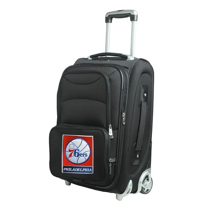 NBA Philadelphia 76ers 21 in. Black Carry-On Rolling Softside Suitcase