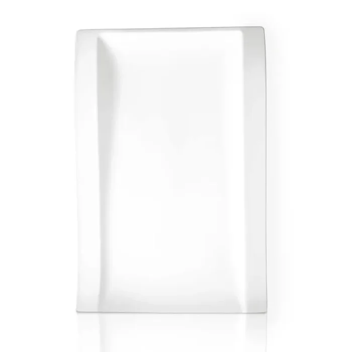 New Wave White Porcelain Large Rectangular Buffet Plate