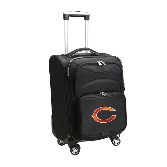 NFL Chicago Bears 21 in. Black Carry-On Spinner Softside Suitcase