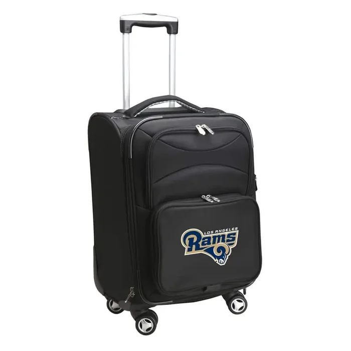 NFL Los Angeles Rams 21 in. Black Carry-On Spinner Softside Suitcase