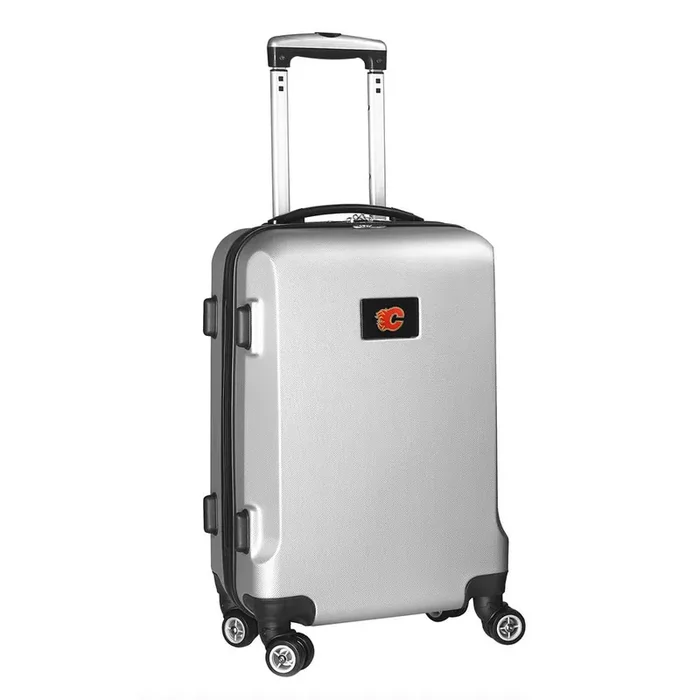NHL Calgary Flames Silver 21 in. Carry-On Hardcase Spinner Suitcase