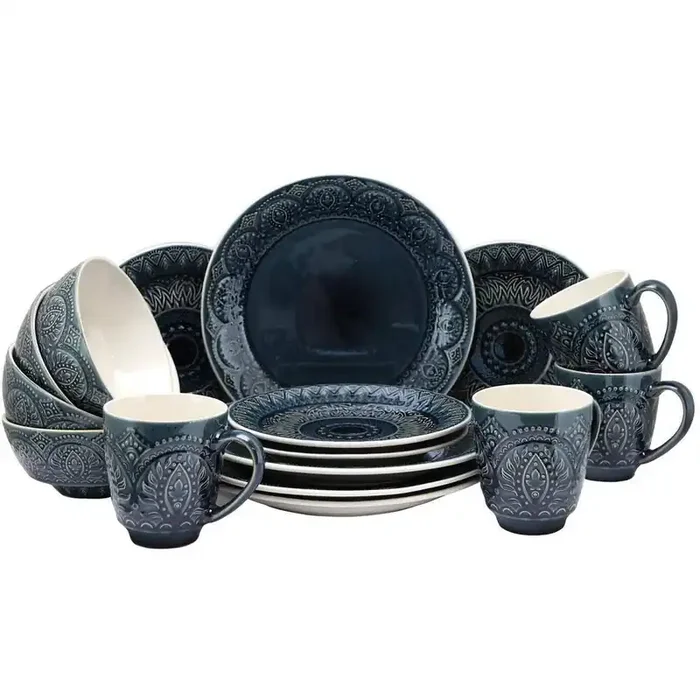 Perta 16 Piece Service For 4 Stoneware Dinnerware Set