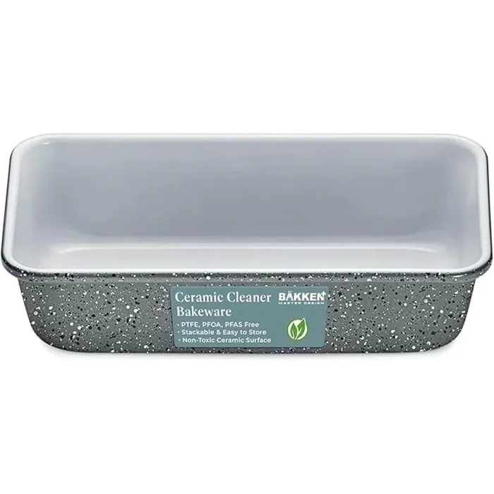 Premium Loaf Pan 1 lbs. Aluminum Ceramic Non-Stick Coating PTFE and PFOA Free Even Heat Non-Toxic 4.7 in. x 9 in. Marble