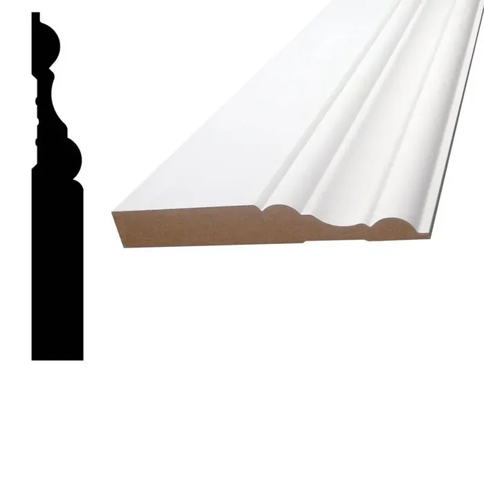 Pro Pack 5/8 in. x 4-1/4 in. x 96 in. Primed MDF Baseboard Moulding (4-Pack − 32 Total Linear Feet)