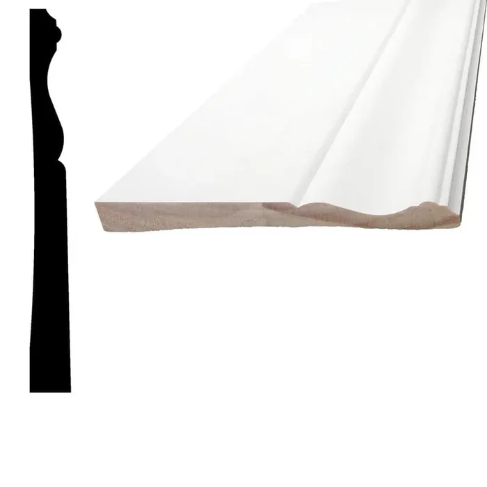 Pro Pack 9/16 in. x 5-3/16 in. x 96 in. Primed Pine Wood Finger-Joint Baseboard Moulding (4-Pack − 32 Total Linear Feet)