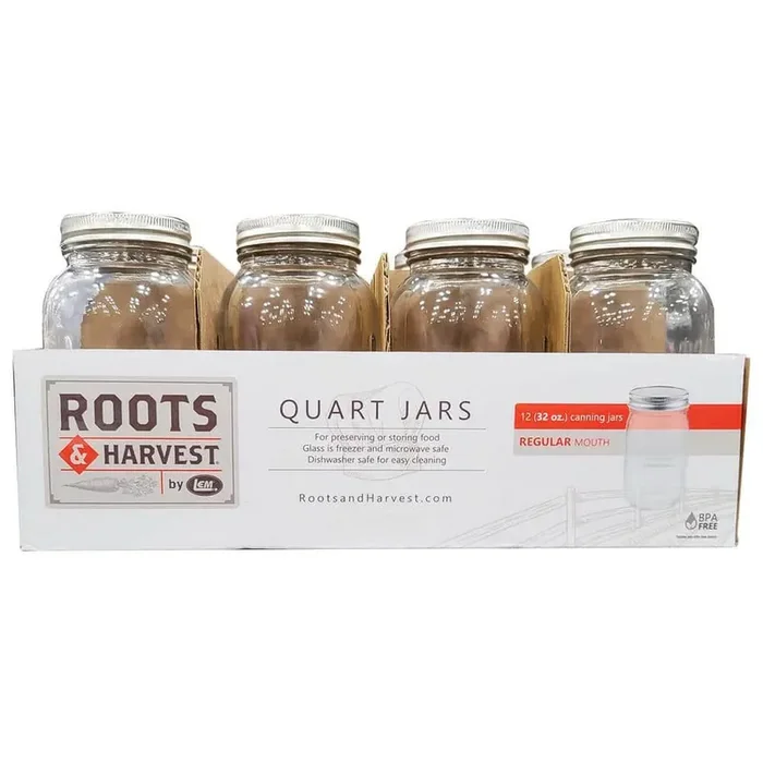 Quart Glass Canning Jar and lids 2 packs of 12 pack