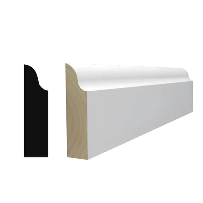 RMC 916 3/8 in. D x 1-3/8 in. W x 99 in. L Primed Finger-Joined Pine Doorstop Molding 3-Pieces 24 ft. Total