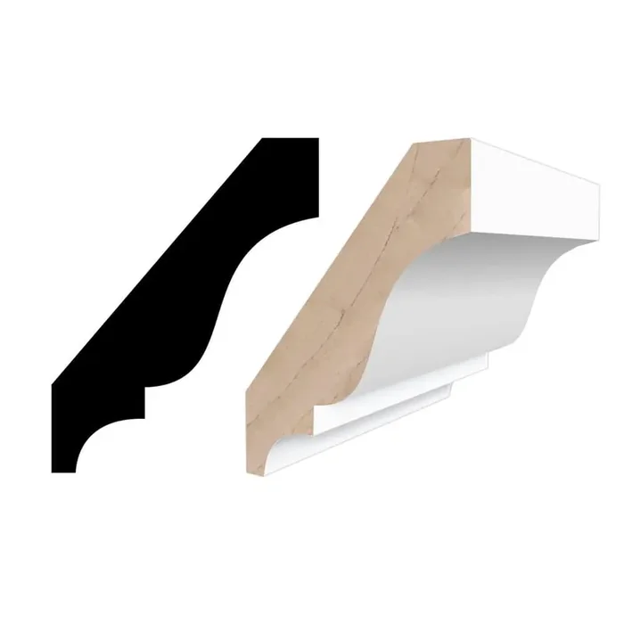 RMC M52 9/16 in. D x 2 3/4 in. W x 96in. L Primed Finger-Joined Pine Crown Molding 3-pcs 24 Ft Total