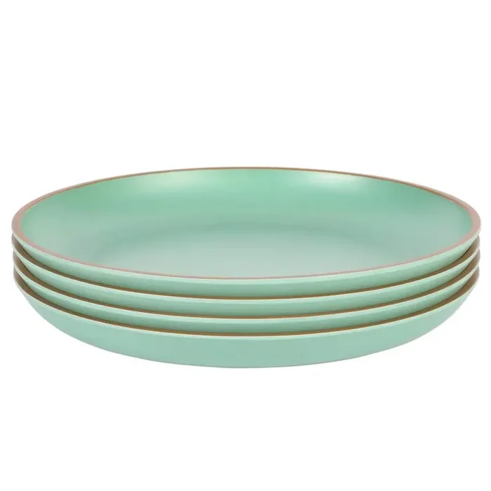 Rockabye 4-Piece 10.7 in. Melamine Dinner Plate Set In Green