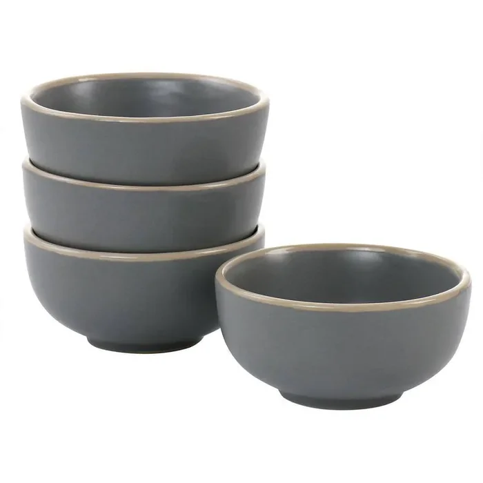 Rockaway 4 Piece 3.5in 4 fl.oz Gray Stoneware Fruit Bowl Set