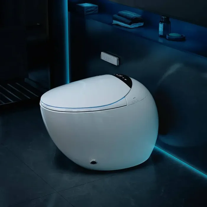 Round Bidet Toilet 1.28 GPF Smart Toilet with Automatic Flushing, Auto Open/Close, Warm Water and Heated Seat in White