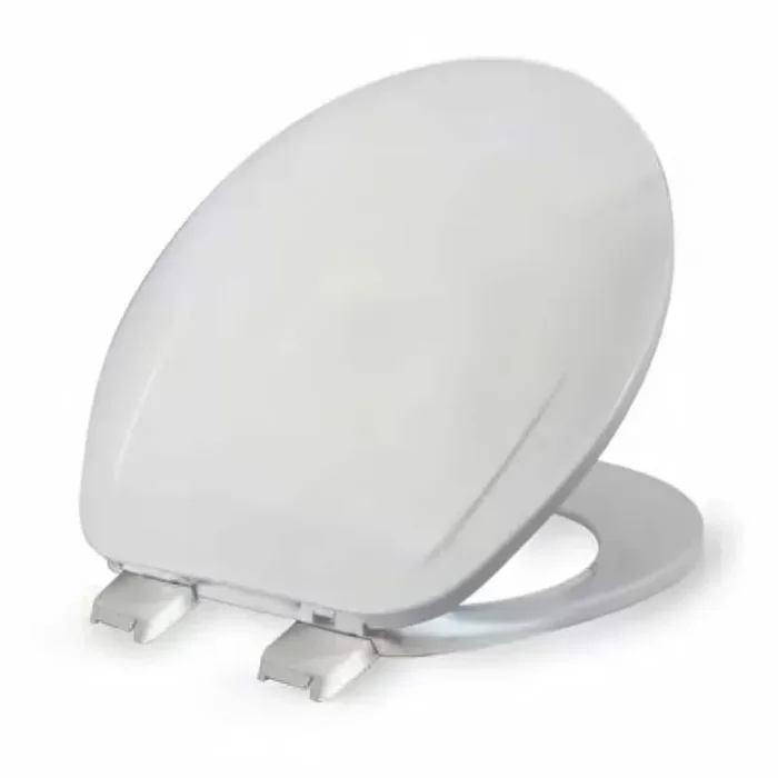 Round Molded Plastic, Easy Remove, Adjustable Hinge Toilet Seat in White 17.5 in. x 14 in. x 2 in.