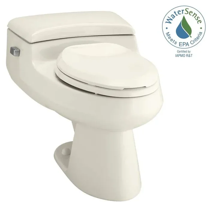 San Raphael 12 in. Rough In 1-Piece 1 GPF Single Flush Elongated Toilet in Biscuit Seat Included
