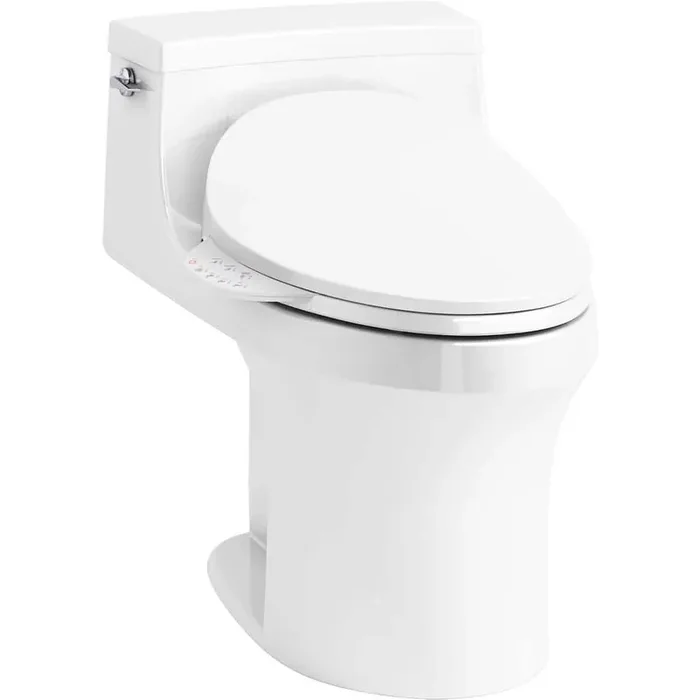 San Souci 1-Piece 1.28 GPF Single Flush Elongated Toilet in White Seat Included