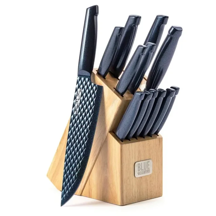 Sharp Stone Nonstick 14-Piece Stainless Steel Knife Block Set