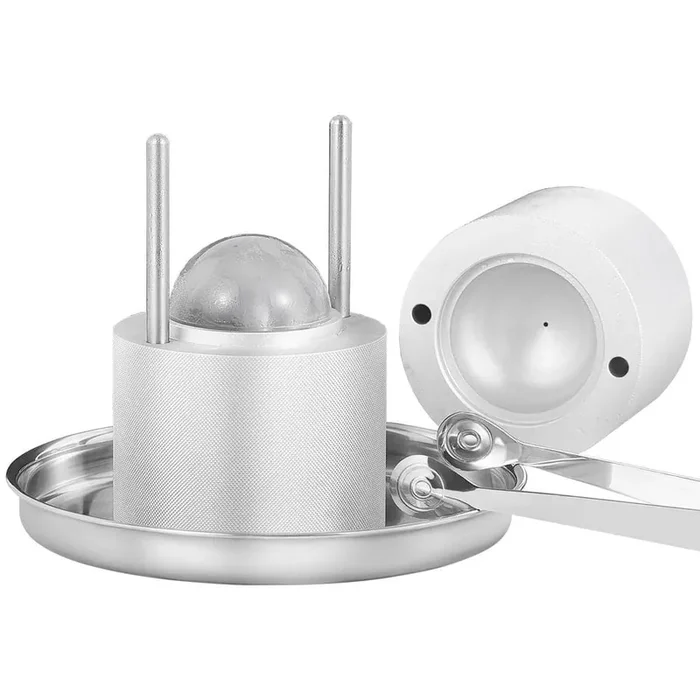 Silver Ice Ball Press Kit, Round Ice Ball Maker 2.4 in./60 mm. Ice Sphere, for Whiskey, Cocktail on Party and Holiday