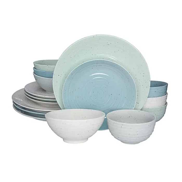 Siterra Artist‘s Blend 16-Piece Casual Mixed Stoneware Dinnerware Set (Service for 4)