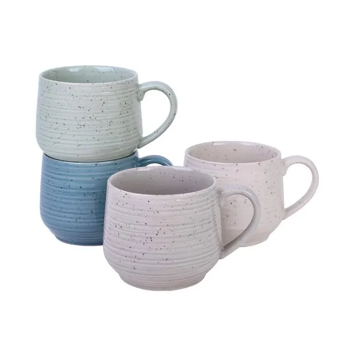 Siterra Artist‘s Blend 17 oz. Assorted Color Stoneware Mug Set (Service for 4)