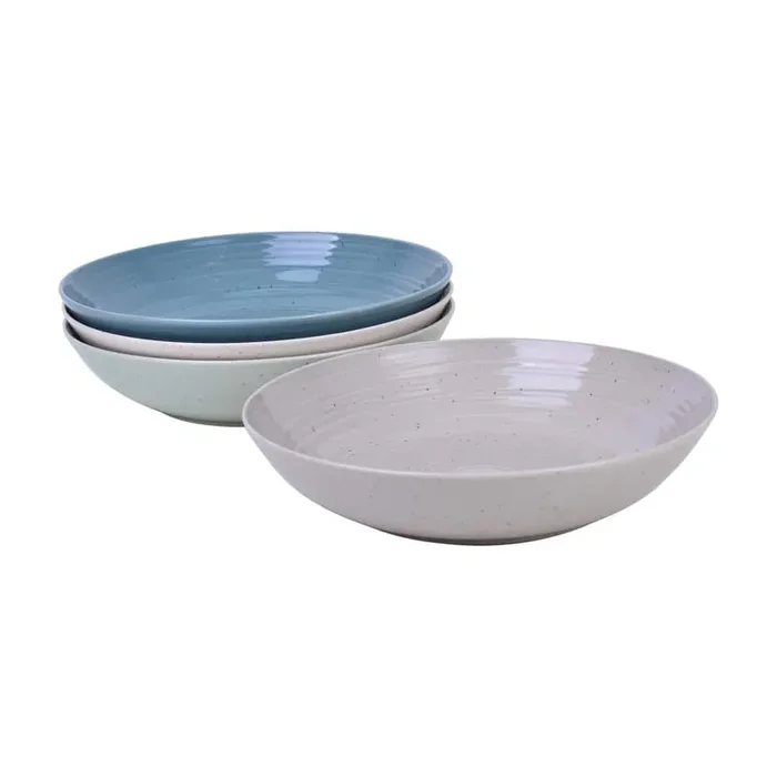 Siterra Artist‘s Blend 41 fl.oz. Multi Assorted Colors Stoneware Soup Bowls (Set of 4)