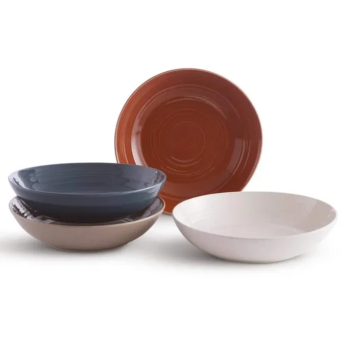 Siterra Painter‘s Palette 31.5 fl.oz Multi Assorted Colors Stoneware Soup Bowls (Set of 4)