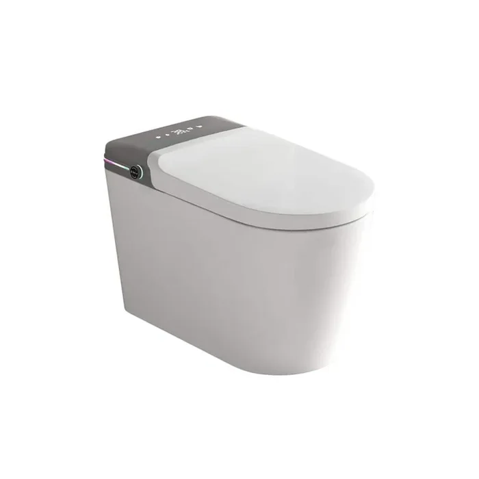 Smart Elongated Bidet Toilet 1.28 GPF in White with Aromatherapy, Heated Seat, Remote Control, Auto Flush, Foot Sensor