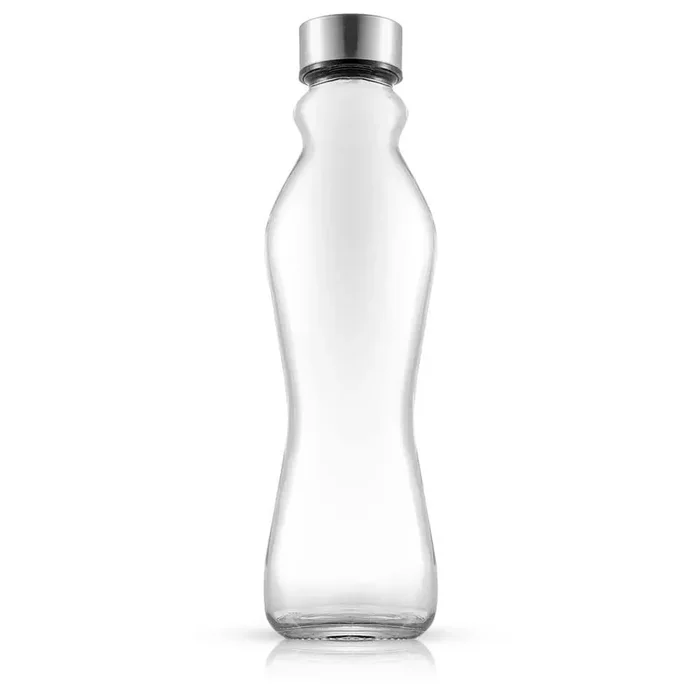 Spring 18 oz. Clear Glass Water Bottles with Stainless Steel Cap (Set of 6)