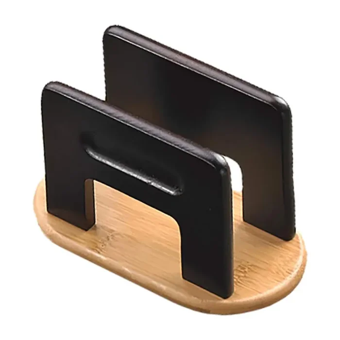 Stained Natural Bamboo Espresso Napkin Holder Tabletop Tissue Dispenser