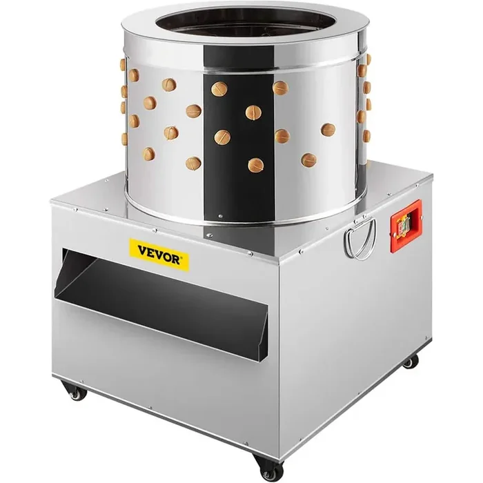 Stainless Steel Chicken Plucker 20 in. Barrel Diameter De-Feather Remove Poultry Machine 1500-Watt 275R Barrel Diameter