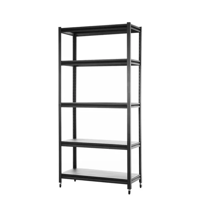 Storage Shelves with 5 Adjustable Levels, Garage Storage Shelves, Heavy-Duty Metal Shelves for Kitchen in Black