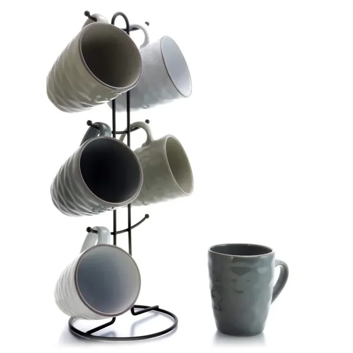 Tahitian Waves 12 oz. Assorted Color Mugs (Set of 6)