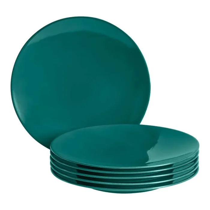 Taryn Melamine Salad Plate in Gloss Malachite Green (Set of 6)