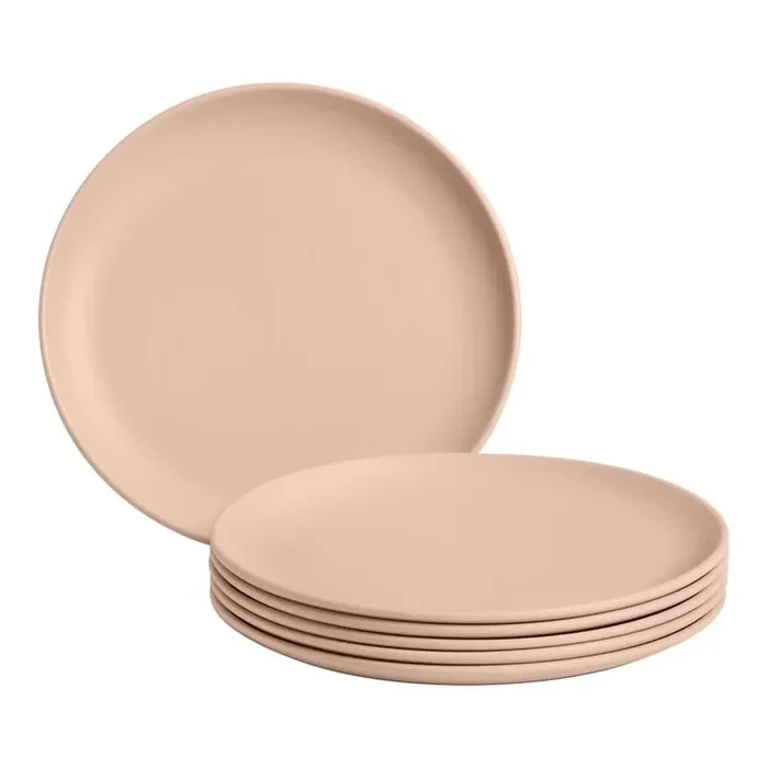 Taryn Melamine Salad Plates in Matte Aged Clay (Set of 6)