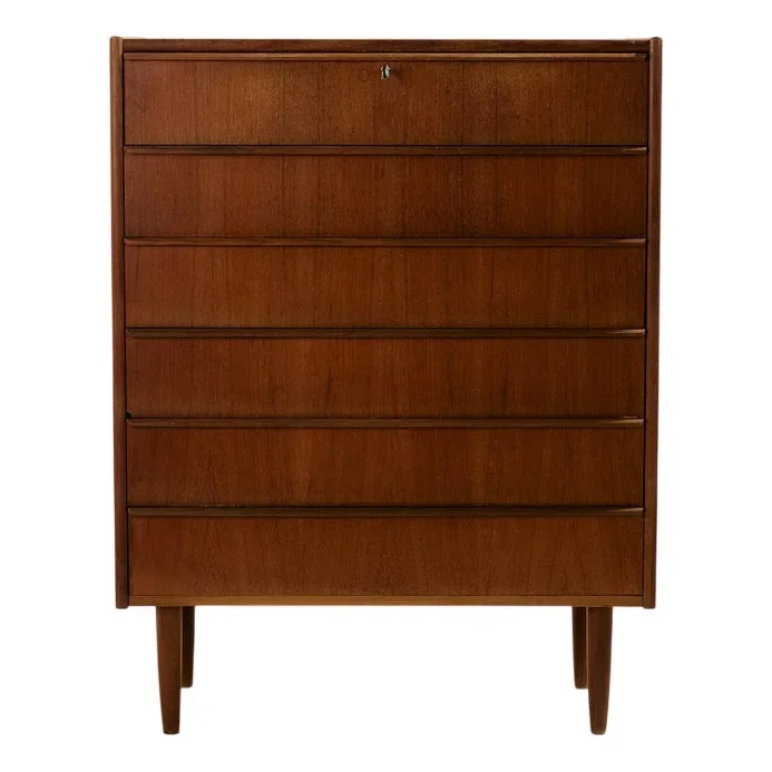 Teak Dresser with Six Drawers
