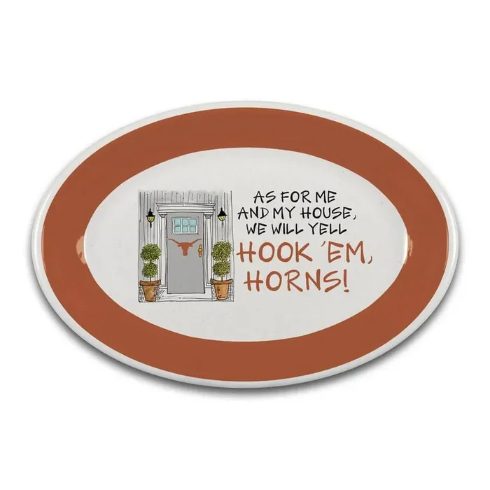 Texas As For Me 18 in. Assorted Colors Oval Melamine Serving Platter