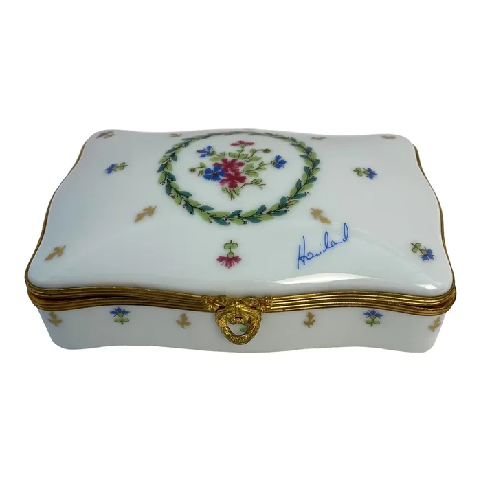 Theodore Haviland Limoges Jewelry Box, Limoges Porcelain Trinket Box