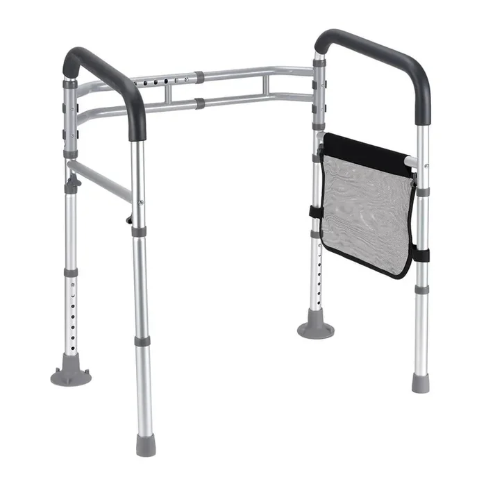 Toilet Safety Rail, 300 lbs. Foldable Toilet Seat with Non-Slip HandlesP Toilet Handrails Non-Electric Waterless Toilet